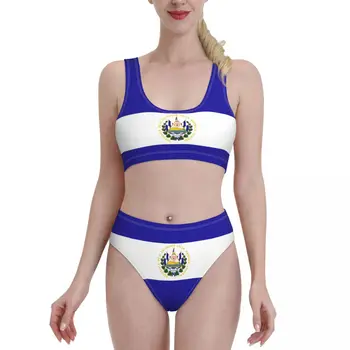 Комплекты Бикини с флагом Сальвадора, цельный купальник, спортивный купальник, пляжная одежда для девочек и женщин