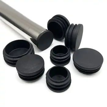 Круглая Пластиковая заглушающая заглушка, Черные вставки для труб, Заглушка для пробки, Столб для трубы, Пластиковая заглушка для защиты от пыли ножек стула