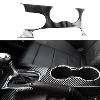 Крышка подстаканника из цельного куска Внутренняя Центральная панель переключения передач из углеродного волокна для Ford Mustang 2015-2021