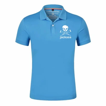 Летняя новая мужская футболка с логотипом Jackass Forever, изготовленная на заказ, однотонная мужская футболка с отворотом для отдыха, рубашка поло