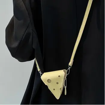 Милая треугольная повседневная сумка, сумочка, наушники, сумка для монет в форме сыра, кошельки, женская сумка через плечо, мессенджер