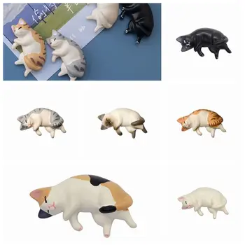 Милые украшения для холодильника с имитацией кота, имитация смолы, миниатюры ленивого кота ручной работы, аксессуары из смолы для сна, аксессуары для кошек