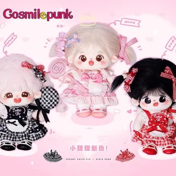Милый костюм Kpop Lolita для куклы 20 см, красная, черная, Розовая одежда, Игрушки для костюмов, Аксессуары для аниме-косплея, Милые QQ