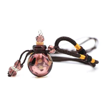 Мини-пустое ожерелье из-под эфирного масла, Стеклянный флакон для духов ручной работы, Кулон, ожерелье, Красочный Аксессуар для косметических контейнеров