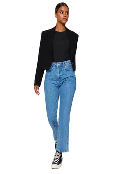 Модные женские джинсы из денима с высокой талией TRENDYOLMILLA Trendyol