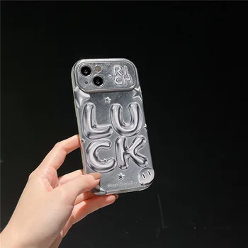 Модный чехол Rich Luck для телефона Apple iphone 15 pro 15 14 11 12 13 pro max cases с мягким гальваническим покрытием из стерлингового серебра