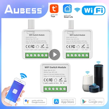 Модуль Tuya/ WiFi Mini Smart Switch, 2/3/4-полосное управление, модуль автоматизации умного дома, Работа с Alexa, Google Home, Alice Smart Life