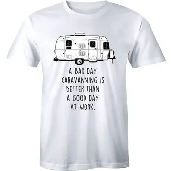 Мужская забавная футболка для кемпинга A Bad Day Caravanning, Тент для кемпинга, палатка для снаряжения
