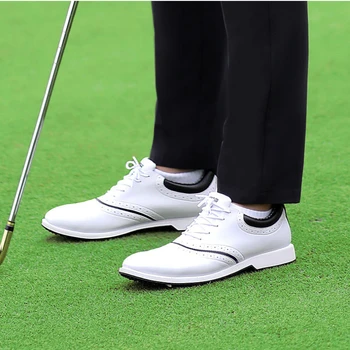 Мужская обувь для гольфа PGM в стиле Aristocrat British Brock, белая повседневная спортивная обувь с противоскользящим водонепроницаемым износостойким дизайном