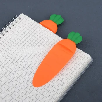 Мультяшная морковная закладка Kawaii для студентов 3D Стерео держатель для книг Разделитель папок Считыватель Канцелярских школьных принадлежностей