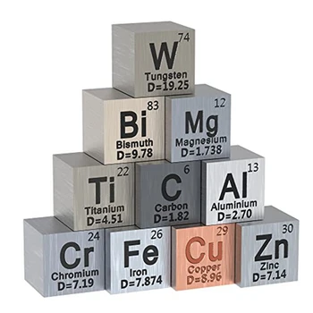 Набор из 10 элементов-кубиков-Плотность-кубиков, Как показано на рисунке Металл 0,39 дюйма/10 мм для коллекции Периодической таблицы элементов