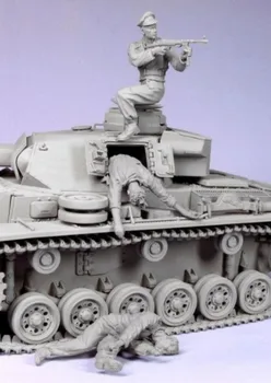 Наборы для сборки фигурок из смолы 1/35, историческая военная миниатюра, экипаж танка 3 человека в разобранном виде и неокрашенные Игрушки 