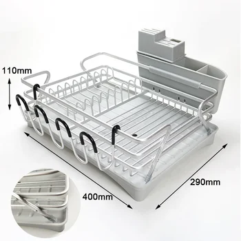 Новая алюминиевая Серебряная подставка для раковины, сушилка для посуды, Кухонная раковина, сушилка для посуды с держателем посуды