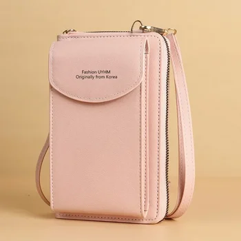 Новая женская длинная сумка-клатч, кошелек для мобильного телефона большой емкости, цветная сумка через плечо на молнии