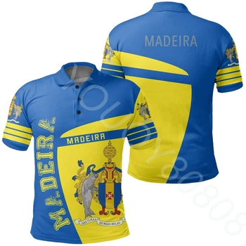 Новая рубашка-поло Africa - рубашка-поло Madeira Sport Haute Повседневные мужские летние топы в уличном стиле