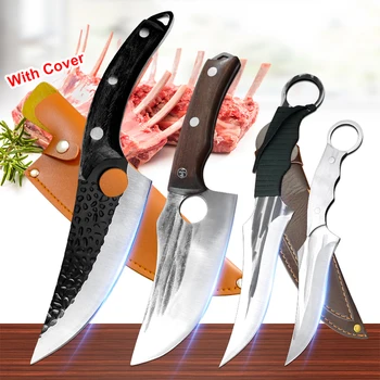 Нож шеф-повара, нож для разделки мяса, нож для разделки мяса, лезвие ручной ковки, кухонные ножи для филе рыбы, тесак для мяса, нож для овощей из нержавеющей стали