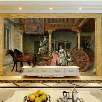 Обои на заказ 3d фреска Европейский дворец картина маслом ТВ фон стена гостиная спальня ресторан кафе музей обои