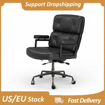 Офисное кресло Современная роскошная офисная мебель Кресло для лобби из натуральной кожи Удобное вращающееся кресло босса Компьютерные бизнес-стулья