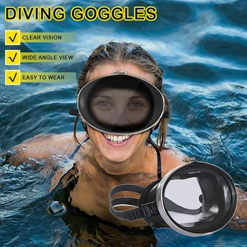 Очки для охоты на подводных рыб, Силиконовая маска для дайвинга, Полностью сухие защитные очки для фридайвинга для взрослых, Очки для плавания HD