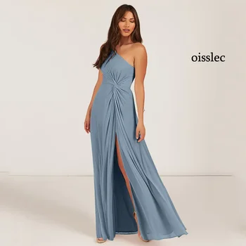 Платье для выпускного вечера Oisslec, вечернее платье с разрезом на одно плечо, коктейльные платья, мини-складки на груди, платье для вечеринки по случаю дня рождения, застегивается на молнию по индивидуальному заказу