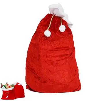 Популярный Рождественский подарок, красная сумка на шнурке, Мешки Санта-Клауса, Большая сумка для хранения конфет, печенья, украшение на елку, украшение фестиваля