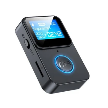 Приемник C33 Bluetooth 5.0 со светодиодным дисплеем MP3 Музыкальный TF плеер 3,5 мм AUX Беспроводной аудиоадаптер для наушников Автомобильный телевизор ПК