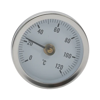 Прочные трубчатые термометры биметаллические 0-120 ℃ 63 мм нагревательная труба промышленный трубопровод измерительный круглый из нержавеющей стали