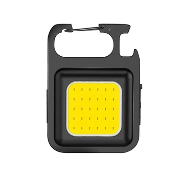 Прочный портативный светильник USB Рабочий светильник из алюминиевого сплава, Черные брелки, Светодиодный фонарик, пластиковый карманный портативный