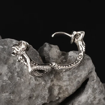 Ретро Классические серебряные серьги с тотемом дракона и животным по знаку Зодиака, мифы и легенды, гипоаллергенные серьги на каждый день для мужчин и женщин