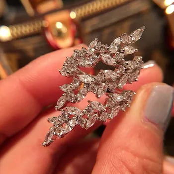 Роскошные обручальные кольца из чистого серебра 925 Пробы для женщин с имитацией бриллианта, ювелирные украшения для девочек, подарок