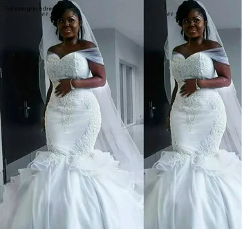 Свадебные платья Русалки в Нигерийском стиле 2019, Южноафриканские Свадебные платья для невесты в стиле Кантри-Гарден, Большие размеры, сшитые на заказ