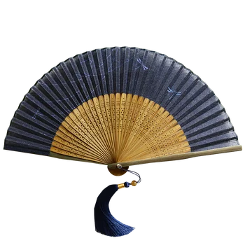 Складной вентилятор Bamboo Ventilador Ручной вентилятор в японском стиле Hanfu Woman Портативный вентилятор Abanicos Para Boda Китайский подарок Лето