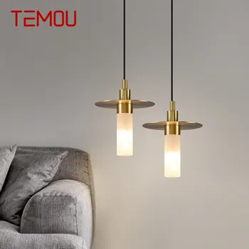 Современный латунный подвесной светильник TEMOU LED Nordic Simply Creative Chandelier для дома, столовой, спальни, бара