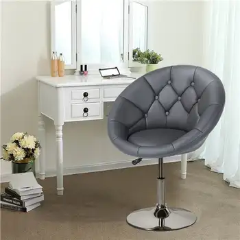 Современный стул с регулируемым бочкообразным поворотом, серое игровое кресло из искусственной кожи, игровое бюро, офисное кресло