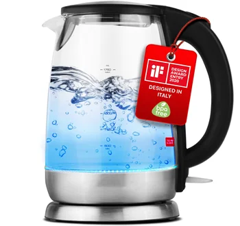 Стеклянный электрический чайник Двойного назначения для горячей воды, чая и кофе, Не содержит BPA, с заварочным устройством из нержавеющей стали