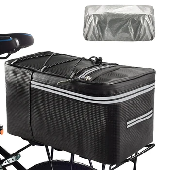 Сумка для заднего сиденья велосипеда MTB Сумка для велосипедной стойки Багажник Велосипедная сумка Большой емкости Водонепроницаемая дорожная сумка с дождевиком