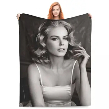 Теплые мягкие одеяла для путешествий N-Nicole Kidman Постельное белье, сексуальное фланелевое покрывало для дивана, эстетичный чехол для дивана-кровати
