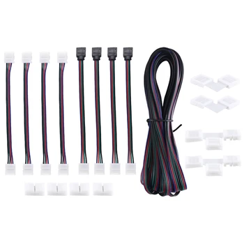 Удлинительный кабель для светодиодной ленты RGB длиной 16,4 фута (5 м), комплекты разъемов для светодиодных лент 5050 для гибкой светодиодной ленты RGB