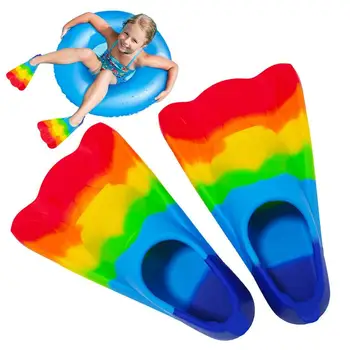 Удобные силиконовые ласты Rainbow Kids Для начинающих плавать и нырять, детские тренировочные ласты для девочек и мальчиков