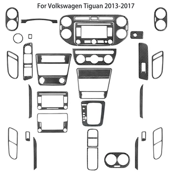 Украшение интерьера автомобиля Наклейка из углеродного волокна для Volkswagen Tiguan 2013-2017 Комплект отделки приборной панели Автоаксессуары