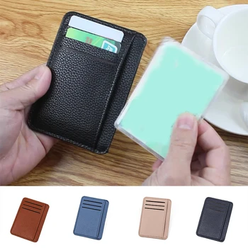 Ультратонкий мужской кошелек для карт, короткий держатель для карт из искусственной кожи с несколькими картами, ретро-кошелек для монет, чехол для кредитной банковской карты, держатель для карт
