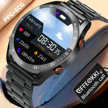 Умные наручные часы EFFEOKKI для джентльменов Bluetooth-вызов, Водонепроницаемый Браслет для здоровья, Отображение погоды, Умные часы