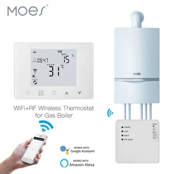 Умный термостат Wi-Fi, настенный газовый котел, Водяной электрический регулятор температуры теплого пола, работа с Alexa Google Home