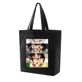 Феодальный демон Аниме Инуяша, холщовая сумка, женские сумки, модные холщовые сумки для покупок большой емкости