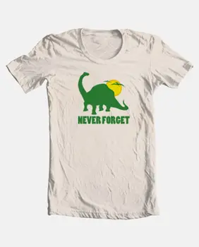 Футболка Never Forget с динозавром, новинка, классическая футболка с рисунком из 100% хлопка