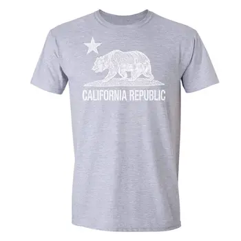 Футболка штата Калифорния с винтажным флагом с изображением медведя, футболка West Side Cali