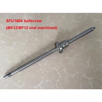 Шариковый винт SFU1604 L = 650 700 800 900 1000 мм с одинарной шариковой гайкой для деталей с ЧПУ, обработанных стандартным концом BK /BF12